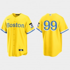 Boston Red Sox #99 Alex Verdugo 2021 City Connect Replica Jersey - Gold Light Blue