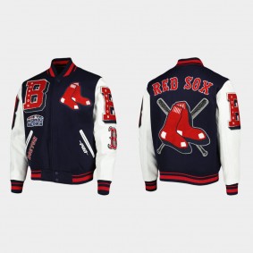 Boston Red Sox Navy Mash Up Logo Varsity Full-Zip Jacket