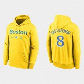 Boston Red Sox Carl Yastrzemski Gold 2021 City Connect Pullover Baseball Therma Hoodie