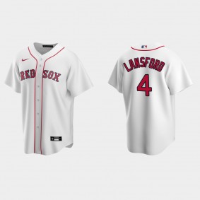 Men's Boston Red Sox Carney Lansford White Replica Retired Player Jersey