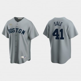 Men's Chris Sale #41 Boston Red Sox Cooperstown Collection Road Jersey - Gray