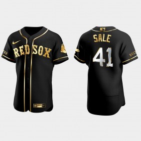 Boston Red Sox #41 Chris Sale Golden Edition Authentic Jersey - Black