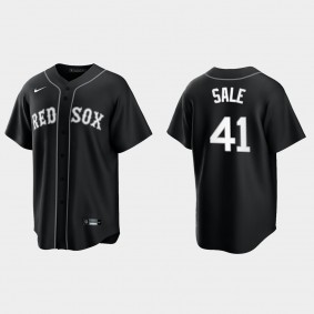 Boston Red Sox Chris Sale 2021 All Black Fashion Replica Jersey - Black White