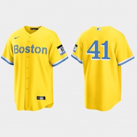 Boston Red Sox #41 Chris Sale 2021 City Connect Replica Jersey - Gold Light Blue