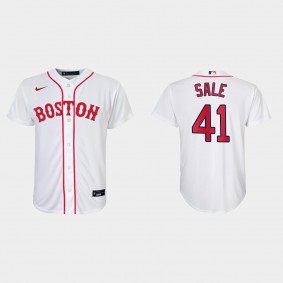 Youth Boston Red Sox #41 Chris Sale White 2021 Patriots' Day Replica Jersey