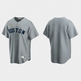 Men's Boston Red Sox Cooperstown Collection Road Jersey - Gray