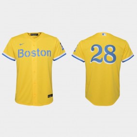 Youth Boston Red Sox Corey Kluber Gold Light Blue City Connect Replica Jersey