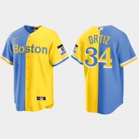 Boston Red Sox David Ortiz City Connect Split Jersey - Blue Gold