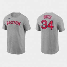 Men's Boston Red Sox David Ortiz Gray Name Number T-Shirt