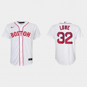 Youth Boston Red Sox #32 Derek Lowe White 2021 Patriots' Day Replica Jersey