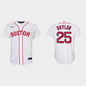 Youth Boston Red Sox #25 Don Baylor White 2021 Patriots' Day Replica Jersey