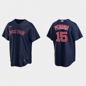 Youth #15 Dustin Pedroia Boston Red Sox Navy Replica Alternate Jersey