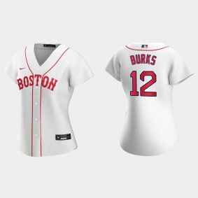 Women Boston Red Sox Ellis Burks White 2021 Patriots' Day Replica Jersey