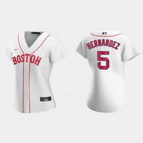 Women Boston Red Sox Enrique Hernandez White 2021 Patriots' Day Replica Jersey