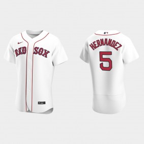 Enrique Hernandez #5 Boston Red Sox Authentic Home Jersey - White