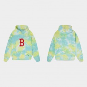 Boston Red Sox Blue Gold Ice Dye Hoodie