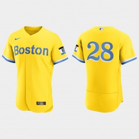 J.D. Martinez Boston Red Sox 2021 City Connect Authentic Jersey - Gold Light Blue