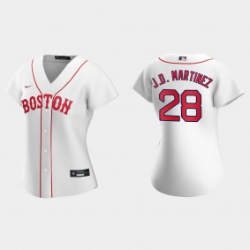 Women Boston Red Sox J.D. Martinez White 2021 Patriots' Day Replica Jersey