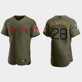 J.D. Martinez Boston Red Sox 2021 Salute to Service Digital Camo Jersey - Green