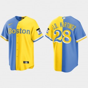 Boston Red Sox J.D. Martinez City Connect Split Jersey - Blue Gold