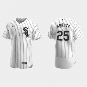 Men's Chicago White Sox Jim Abbott White Authentic Retired Player Jersey