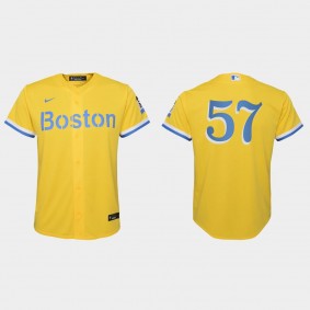 Youth Boston Red Sox Joely Rodriguez Gold Light Blue City Connect Replica Jersey