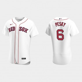 Men's Boston Red Sox Johnny Pesky White Authentic Retired Player Jersey