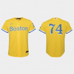 Youth Boston Red Sox Kenley Jansen Gold Light Blue City Connect Replica Jersey