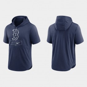 Boston Red Sox Navy Logo Lockup Short-Sleeved Pullover Hoodie