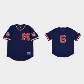 Memphis Red Sox #6 Rings & Crwns Mesh Replica Jersey - Navy