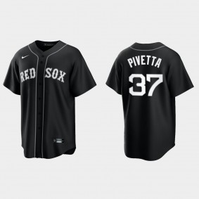 Boston Red Sox Nick Pivetta 2021 All Black Fashion Replica Jersey - Black White