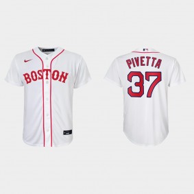 Youth Boston Red Sox #37 Nick Pivetta White 2021 Patriots' Day Replica Jersey