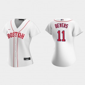 Women Boston Red Sox Rafael Devers White 2021 Patriots' Day Replica Jersey