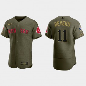 Rafael Devers Boston Red Sox 2021 Salute to Service Digital Camo Jersey - Green