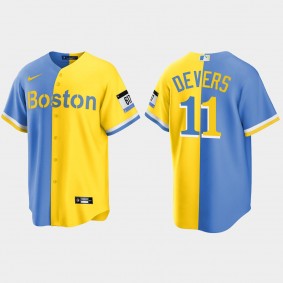 Boston Red Sox Rafael Devers City Connect Split Jersey - Blue Gold