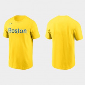 Boston Red Sox Gold 2021 City Connect Wordmark T-Shirt