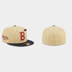 Men's Boston Red Sox Pinstripe Beige 59FIFTY Fitted Hat