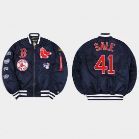 Boston Red Sox Chris Sale Navy Alpha Industries Jacket