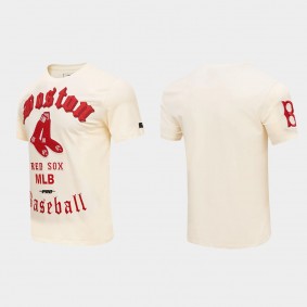 Men's Boston Red Sox Cream Cooperstown Collection Old English T-Shirt