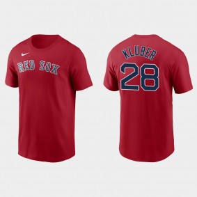 Men's Boston Red Sox Corey Kluber Red Name & Number T-Shirt