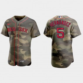 Enrique Hernandez Boston Red Sox 2021 National Armed Forces Day Authentic Jersey - Camo