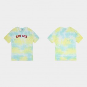 Men's Boston Red Sox Blue Gold Ice Dye T-Shirt