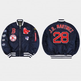 Boston Red Sox J.D. Martinez Navy Alpha Industries Jacket