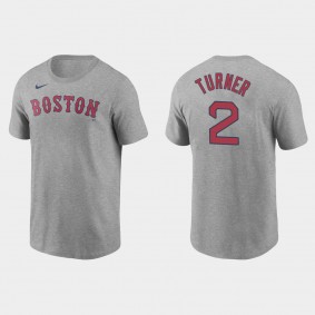 Men's Boston Red Sox Justin Turner Gray Name & Number T-Shirt