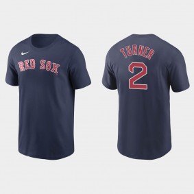 Men's Boston Red Sox Justin Turner Navy Name & Number T-Shirt