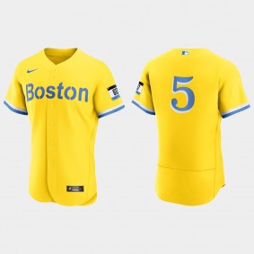 Kike Hernandez Boston Red Sox City Connect Authentic Jersey - Gold Light Blue