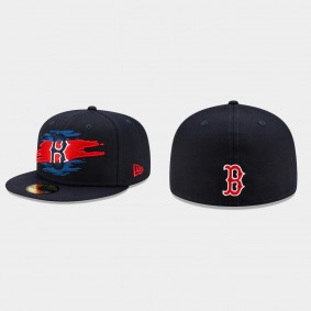 Men's Boston Red Sox Logo Tear Navy 59FIFTY Fitted Hat