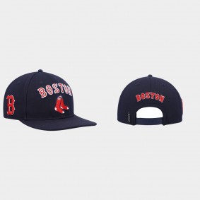 Men's Boston Red Sox Stacked Logo Navy Snapback Hat