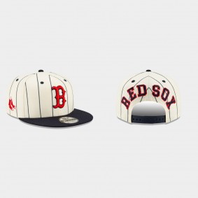 Men's Boston Red Sox Pinstripe White 9FIFTY Snapback Hat