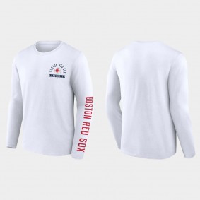 Men's Boston Red Sox White Pressbox Long Sleeve T-Shirt